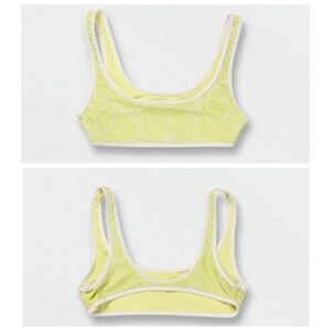 Volcom Girls Tropicoco Crop Bikini Top 7 Citron White NEW